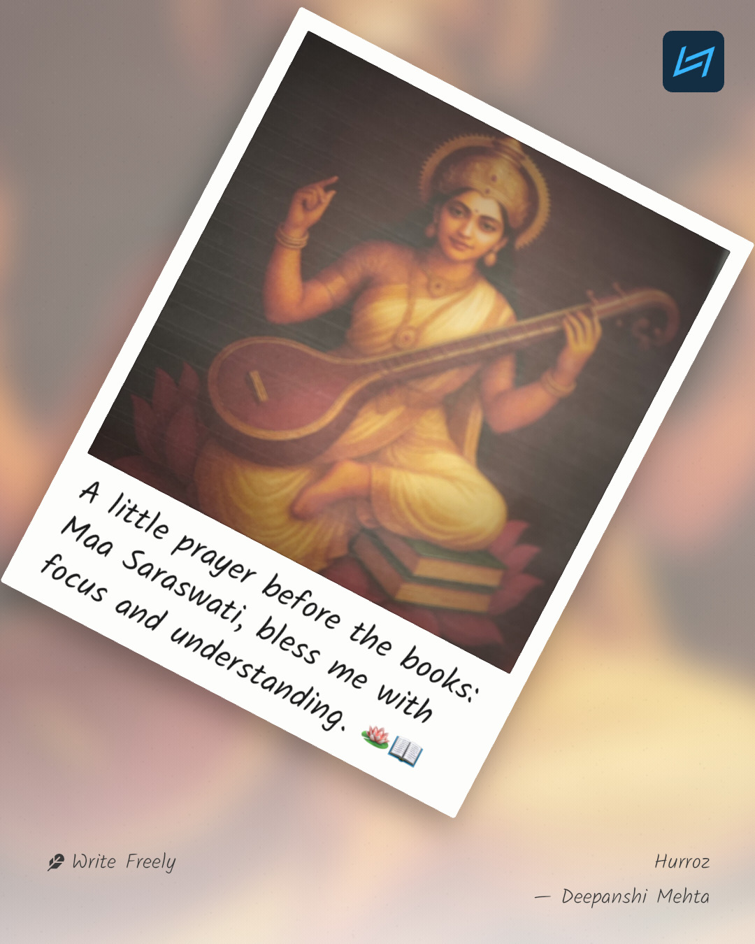 A little prayer before the books: Maa Saraswati, bless me with focus and understanding. 🪷📖