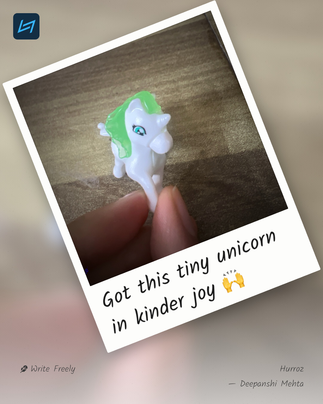Got this tiny unicorn in kinder joy 🙌