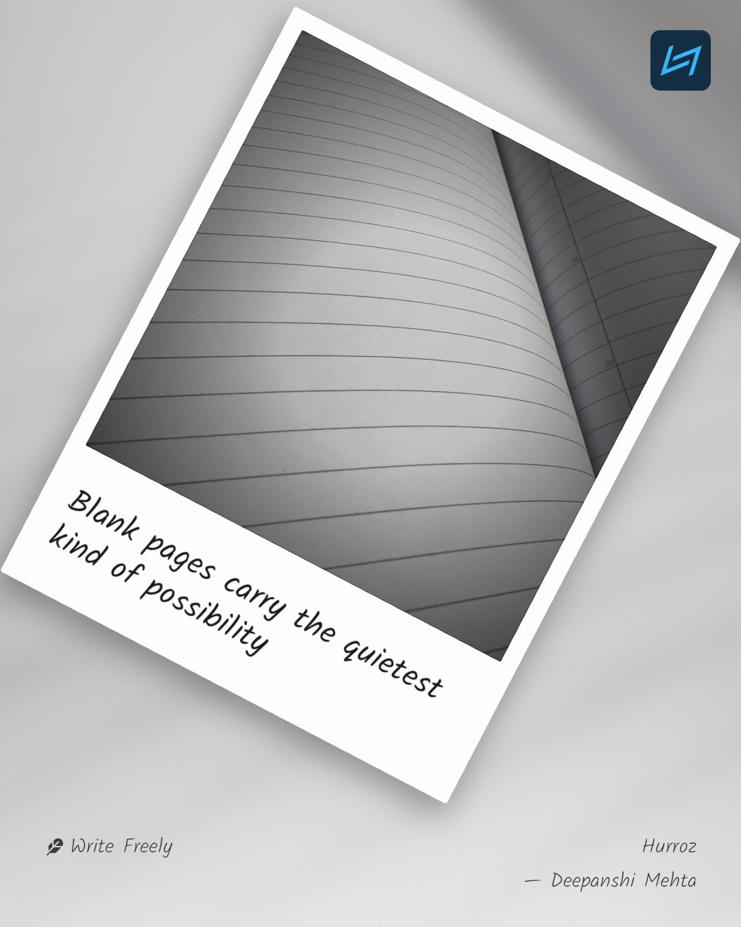 Blank pages carry the quietest kind of possibility