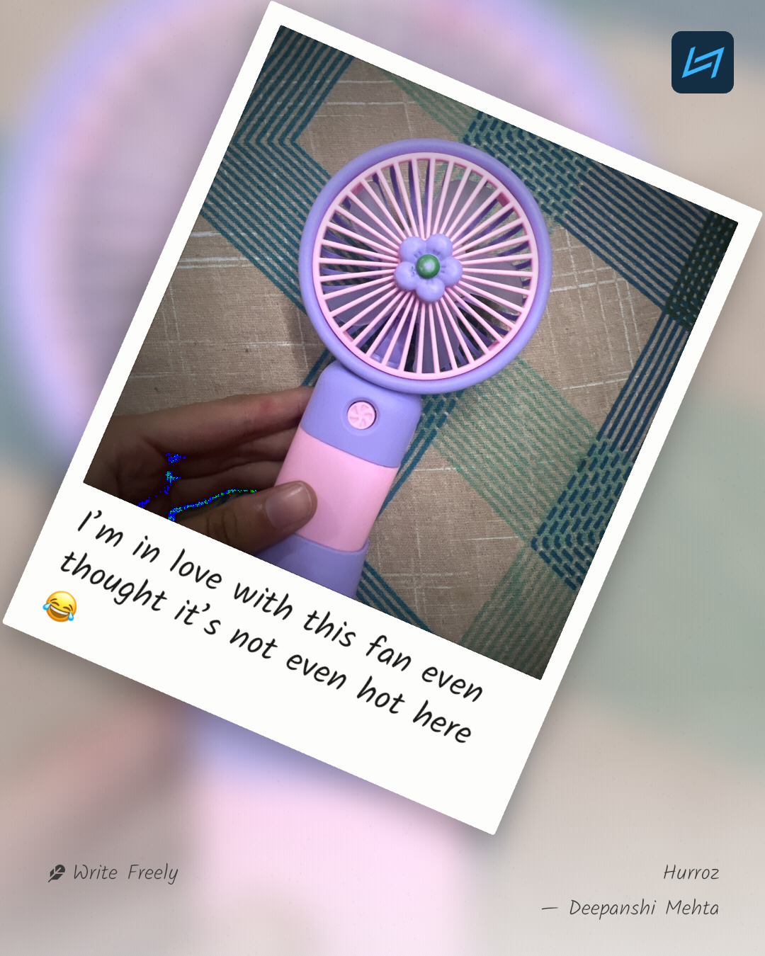 I’m in love with this fan even thought it’s not even hot here 😂