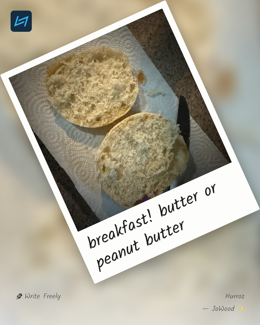 breakfast! butter or peanut butter