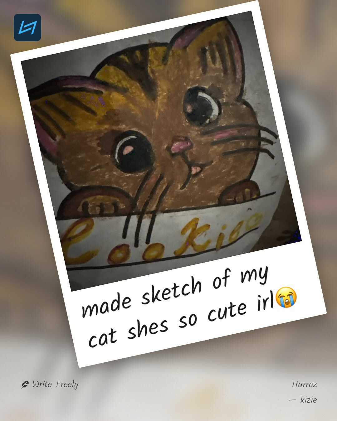 made sketch of my cat shes so cute irl😭