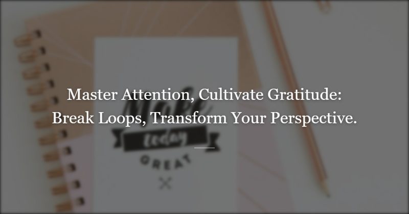 Gratitude Is Not Sunshine. It Is Attention.