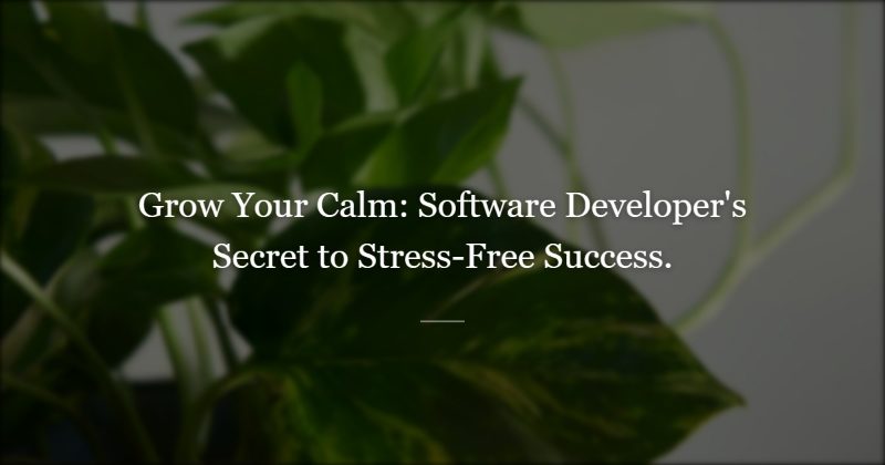 The Software Developer Who Waters Plants at 7 AM
