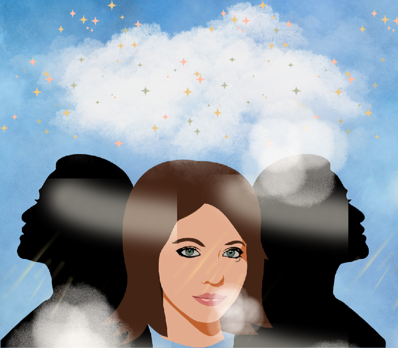 Woman with 3 heads