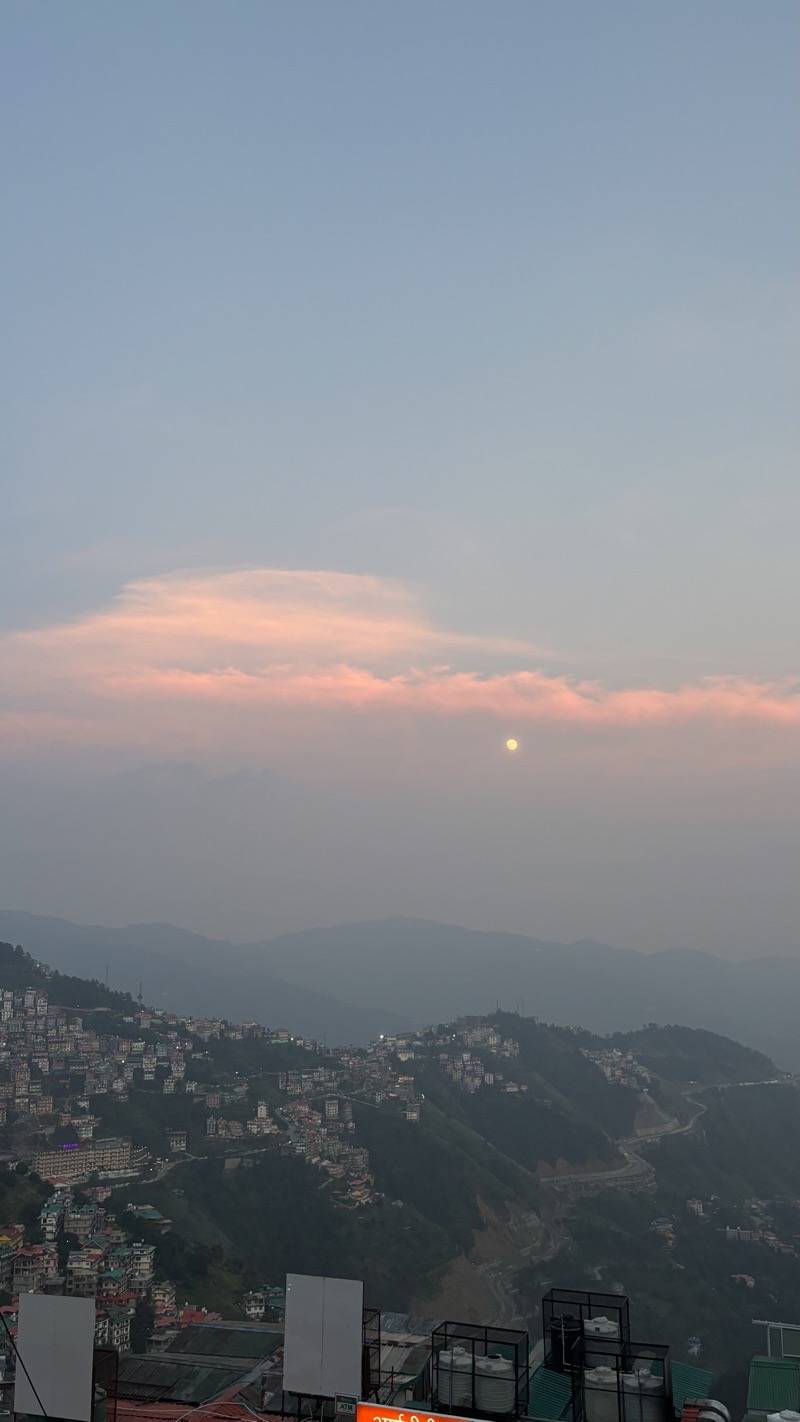 The sky is pink