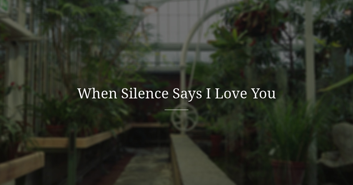 When silence Says I Love You